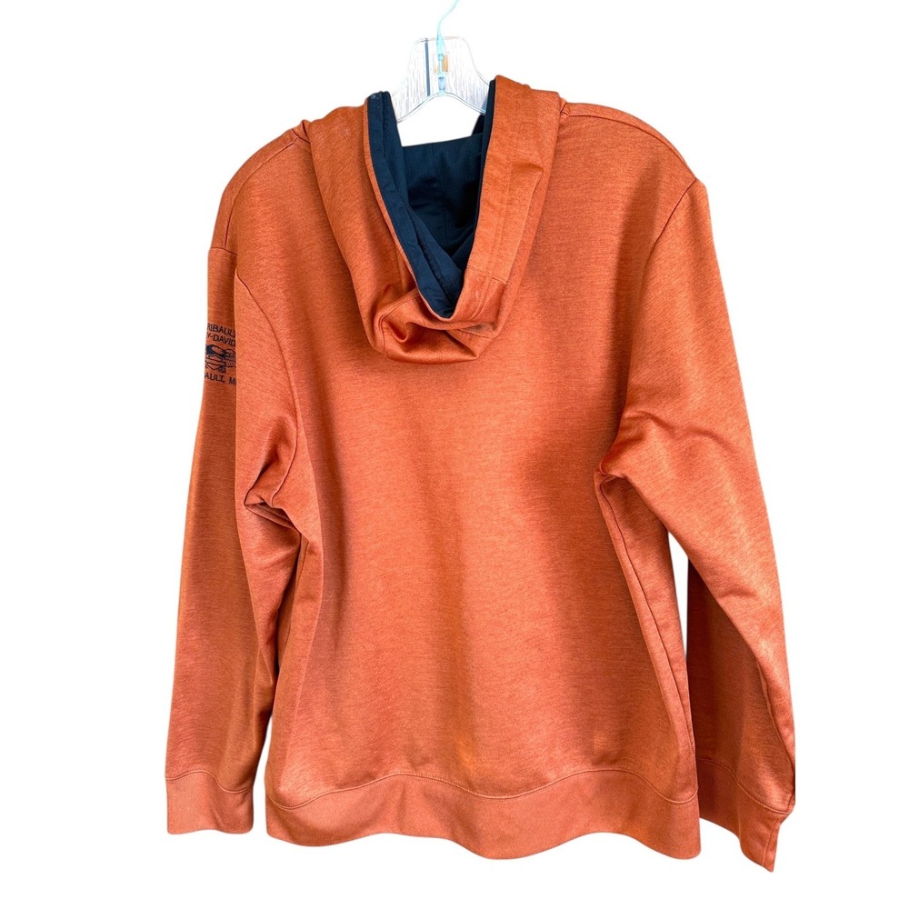 Harley Davidson Orange Long Sleeve Hoodie Graphic Print Sweatshirt Mens Large‎ - Picture 4 of 10